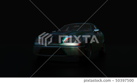 Modern sedan car on the dark background 50397500