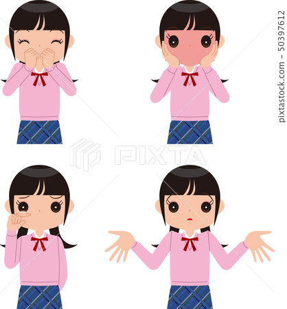 Facial expression of girl in uniform 50397612