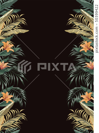 Tropical border A4 layout black background 50399422