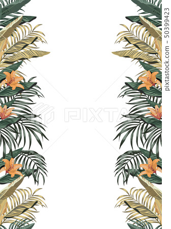 Tropical border A4 layout white background 50399423
