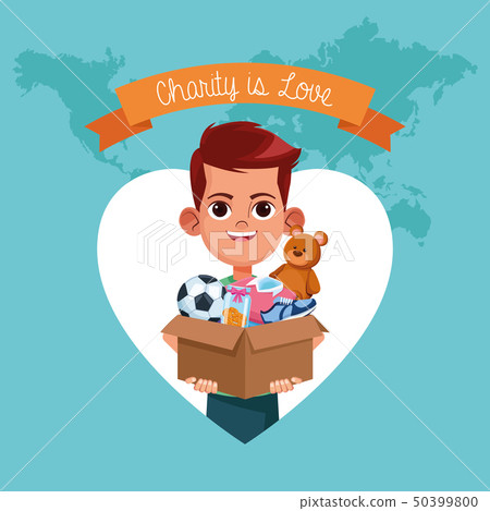 Kid donation charity cartoon 50399800