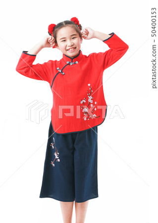 Chinese girl on white background Chinese girl on white background 50400153