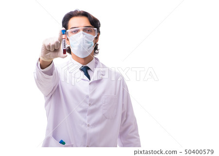 Young chemist isolated on white background Young chemist isolated on white background 50400579