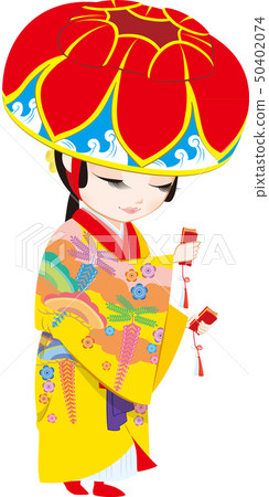Ryukyu dance four bamboo Okinawa illustration Ryukyu dance four bamboo Okinawa illustration 50402074