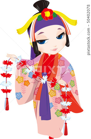 琉球舞蹈Honnuka沖繩插畫 50402078