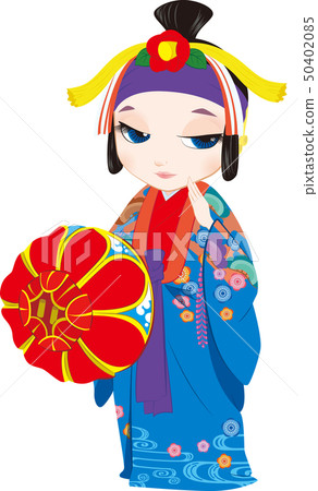 Ryukyu dance Ino summer festival Okinawa illustration 50402085