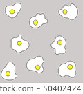 Fried eggs - raster pattern on a gray background 50402424
