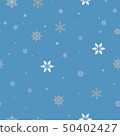 Seamless pattern with snowflakes on blue background 50402427
