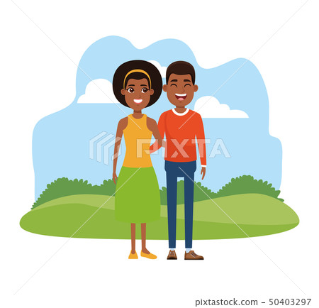 Young couple cartoon 50403297