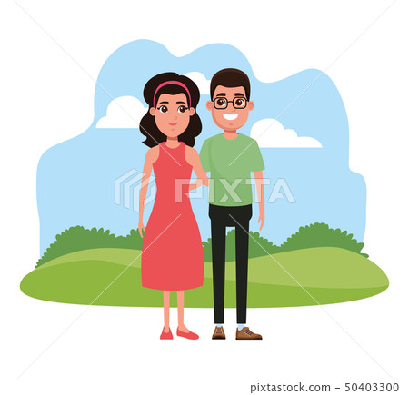 Young couple cartoon Young couple cartoon 50403300