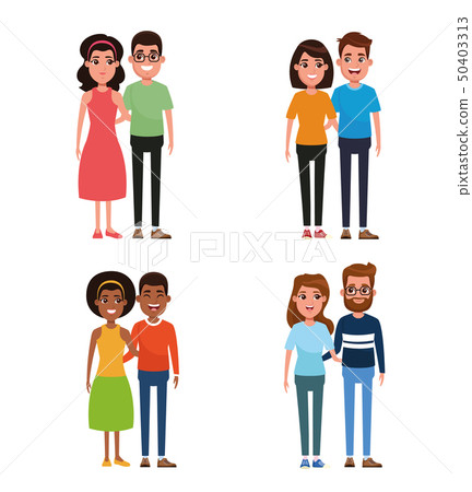 young couples cartoon young couples cartoon 50403313