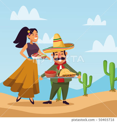 Mexicans celebrating in desert Mexicans celebrating in desert 50403718