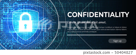 Confidentiality. The Blue Modern Safety Background. Vector. 50404827