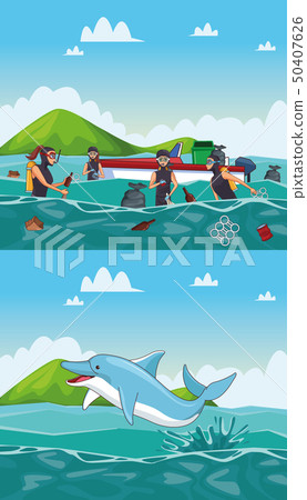 Sea cleaning cartoons Sea cleaning cartoons 50407626