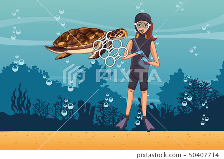 Sea cleaning volunteer Sea cleaning volunteer 50407714