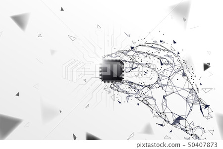 Hand holding a computer processor 50407873