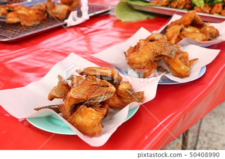 Fried fish at street food Fried fish at street food 50408990