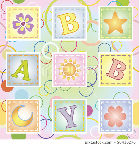 Baby seamless texture with letters 50410276