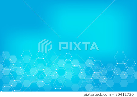 Abstract background of science and innovation technology. Technical background with hexagons pattern 50411720