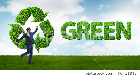 Businessman in recycling ecological concept 50411883