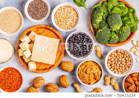 Healthy diet vegan food, veggie protein sources. Healthy diet vegan food, veggie protein sources. 50413224