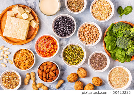 Healthy diet vegan food, veggie protein sources. 50413225