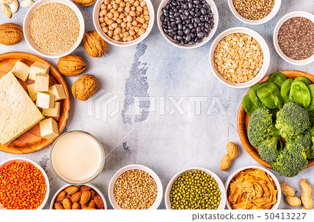 Healthy diet vegan food, veggie protein sources. 50413227