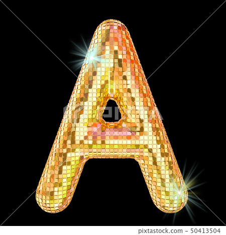 Disco font, letter A 50413504