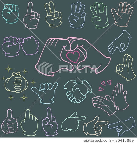 Hand gestures, pastel lines Hand gestures, pastel lines 50413899