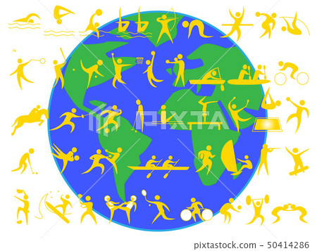 Set of icons including sports for disabled people. It is a list of events of the Tokyo Olympics and Paralympic Games. Set of icons including sports for disabled people. It is a list of events of the Tokyo Olympics and Paralympic Games. 50414286