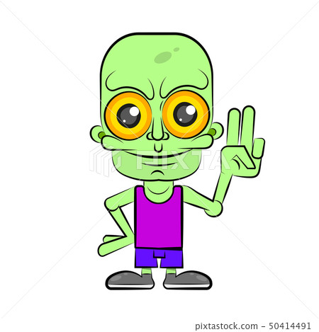 Cute Zombie Boy In T-shirt And Shorts Logo For 50414491
