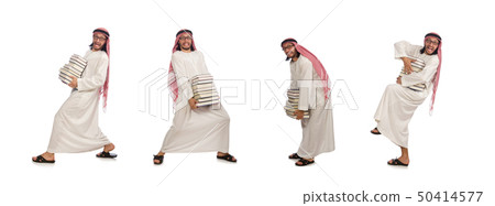 Arab man with books isolated on white Arab man with books isolated on white 50414577