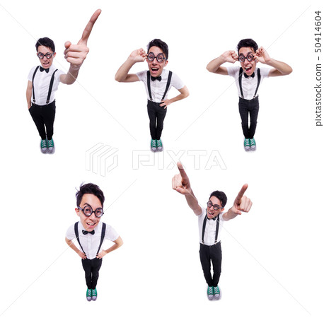 Funny man isolated on the white 50414604