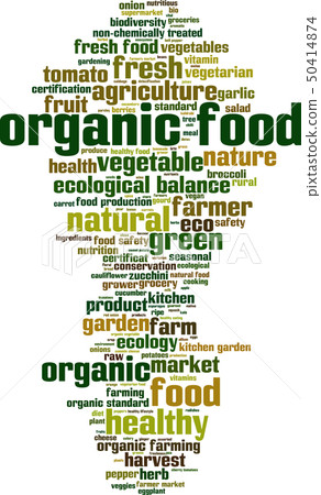 Organic food word cloud 50414874