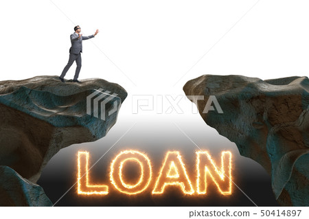 Businessman in debt and loan concept 50414897