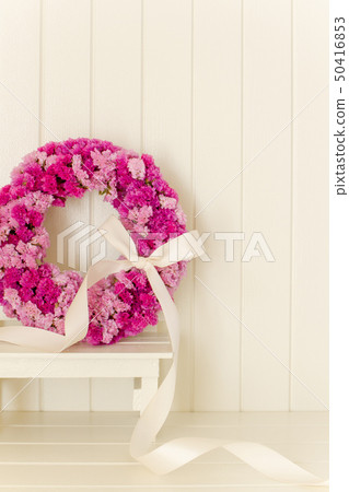 Pink flower wreath 50416853