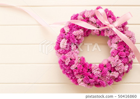 Pink flower wreath 50416860