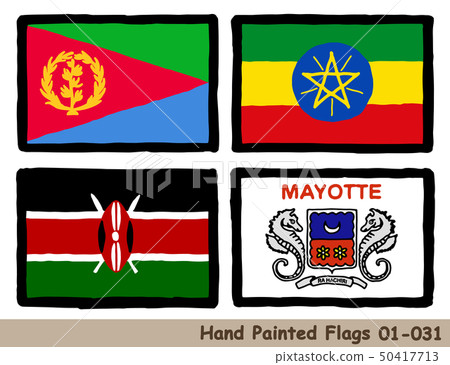 Hand-drawn Flag Icon, Eritrea Flag, Ethiopia Flag, Kenya Flag, Mayotte Flag 50417713
