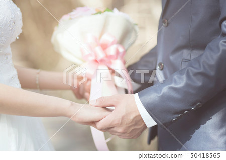 Close up Groom hand and bride. picture of man  50418565