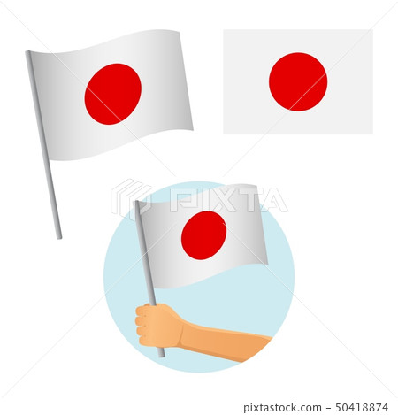 Japan flag in hand 50418874
