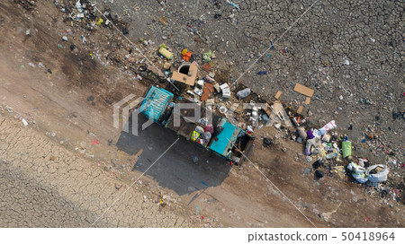 Aerial view tons of plastic waste, Plastic 50418964
