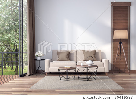 Contemporary living room 3d render, 50419588