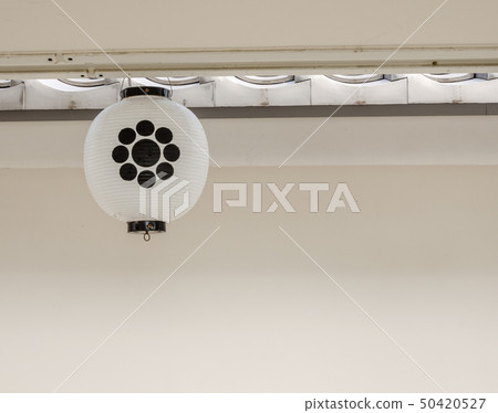 Black and white Japanese lantern in Shinto temple 50420527