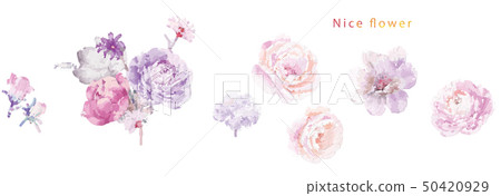 Computer drawn abstract peony flower rose flower illustration 50420929