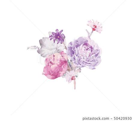 Computer drawn abstract peony flower rose flower illustration 50420930