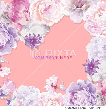 Computer drawn abstract peony flower rose flower illustration 50420940