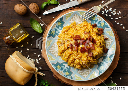 Risotto with a pumpkin and bacon Risotto with a pumpkin and bacon 50421555