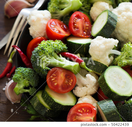 Fresh green broccoli and vegetables Fresh green broccoli and vegetables 50422439