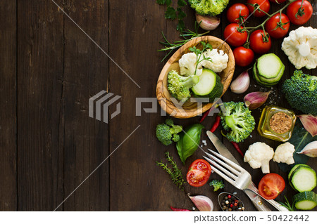 Fresh vegetables on a table Fresh vegetables on a table 50422442