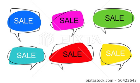 Shape speech bubble. Talk pop art bubbles colorful shapes of balloon for abstract sale price sticker Shape speech bubble. Talk pop art bubbles colorful shapes of balloon for abstract sale price sticker 50422642